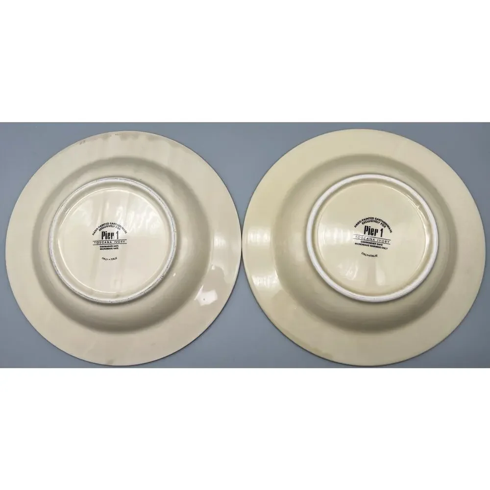 Pier 1 Toscana Ivory Set of 2 Pasta Bowls , Made in Italy, Discontinued